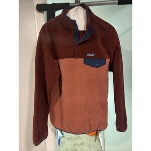 Womans Patagonia Synchilla Snap T Fleece Jacket Size Medium Purple Plum Pink